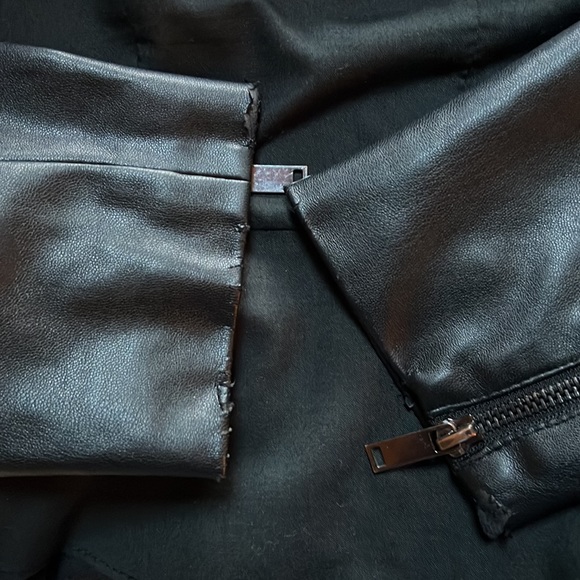 Zara faux leather black peplum jacket size large (**see description) - Picture 6 of 13